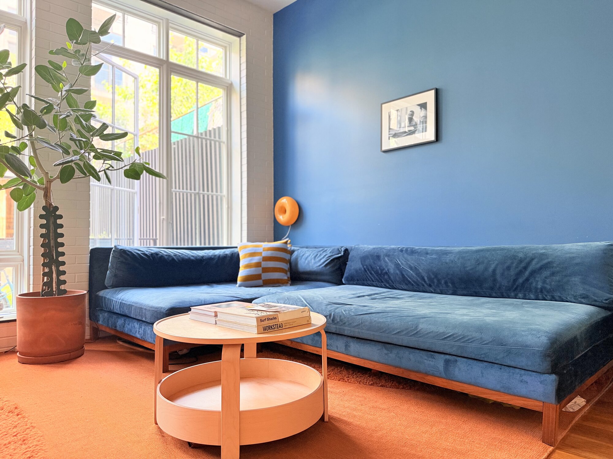Blue sofa detail