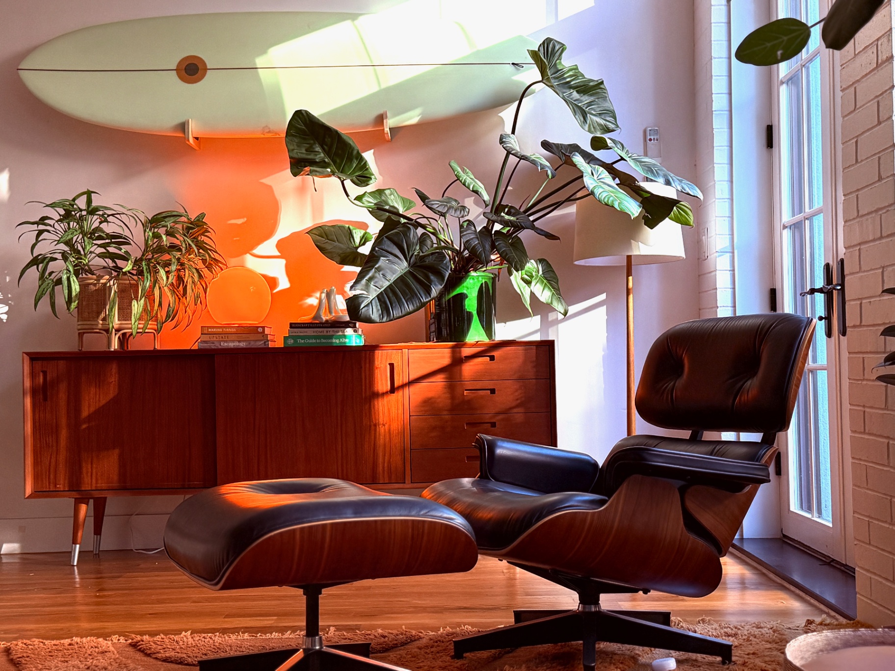 Eames lounge and teak sideboard